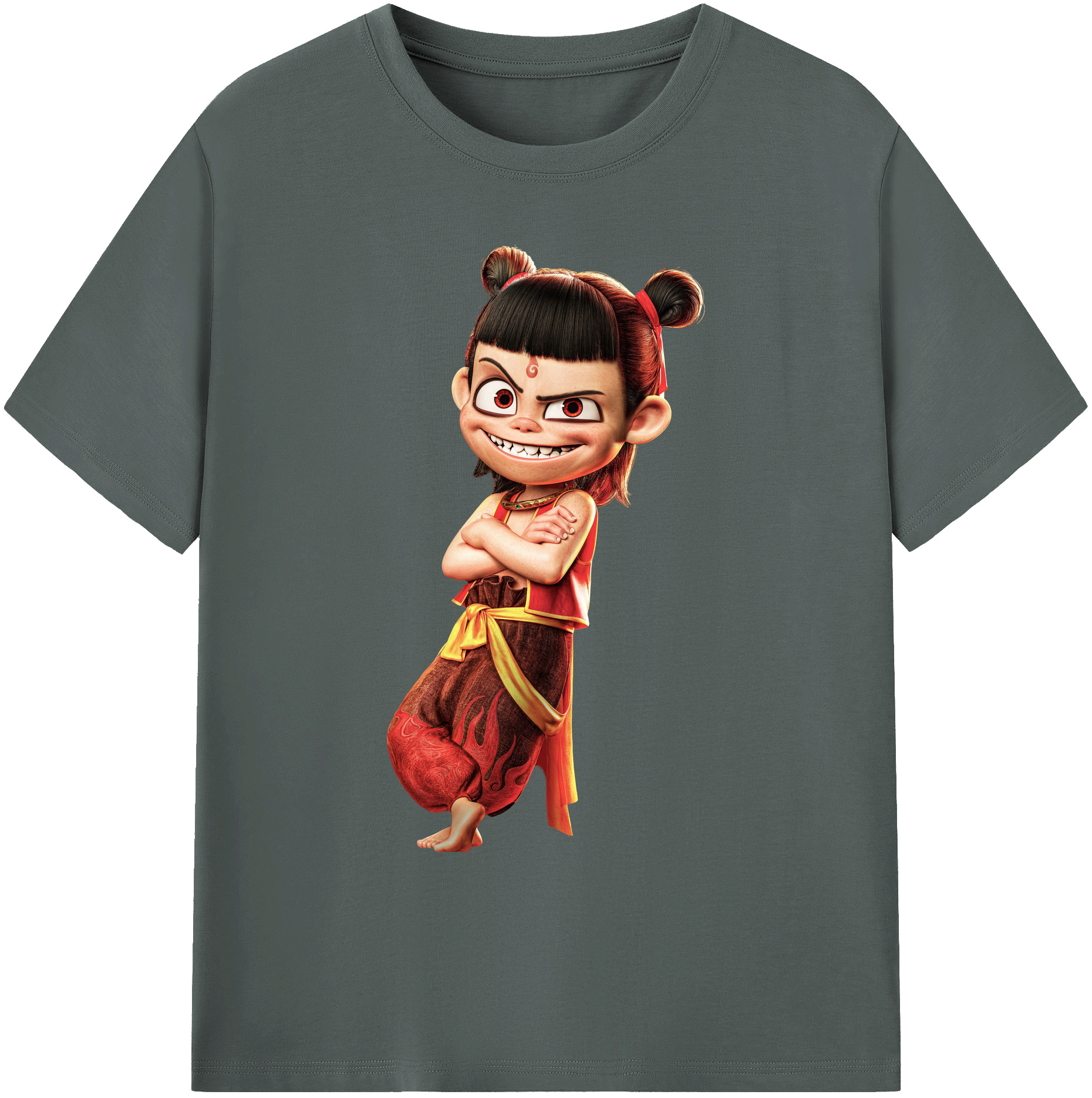 （画像用） Ne Zha 2 ナタ 魔童の大暴れ 綿100％ メンズ半袖Tシャツ｜肌触りやわらか＆通気性